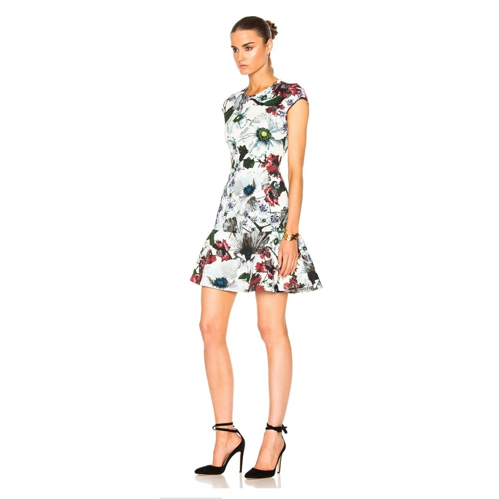 Erdem Womens Darlina Yuki Garden Neoprene Jersey Dress Size 2 Floral Cocktail